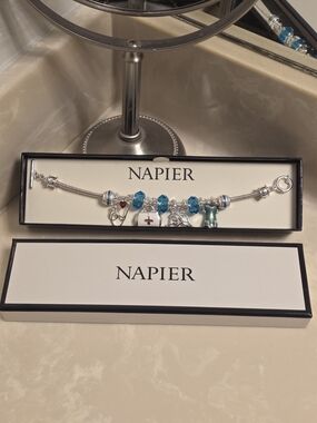 Napier Silver Medical Field Charm Bracelet